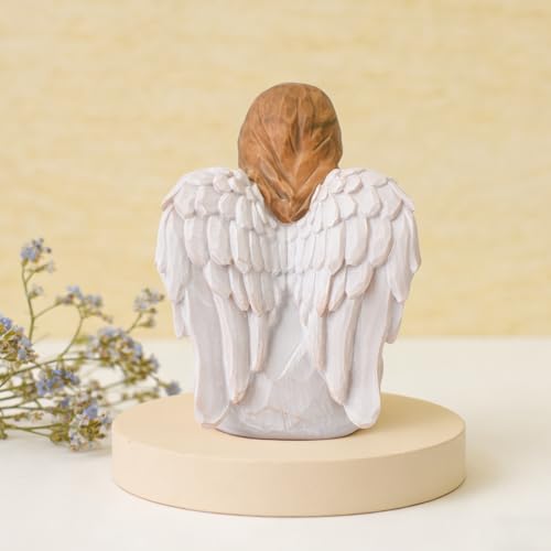 Forget Me Not Angel Figurines Statue, Miscarriage Gifts for Mothers | Sympathy Gifts for Loss of Loved One, Sculpted Hand-Painted Resin Statue for Memorial, Funeral Comfort - style: Forget Me Not