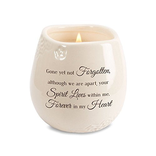 Pavilion Gift Company Ceramic Candle Bundle - In Memory Light Remains (8 oz) + Gone Yet Not Forgotten (8 oz)