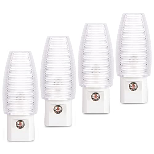 Emotionlite Plug-in Night Light, Dusk to Dawn Sensor, Warm White, 4 Pack | Warm white sensor night light, ideal for nursery, bedroom, bathroom, hallway, stairs & kitchen - size: 4 Pack Warm White