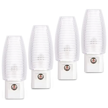 Emotionlite Plug-in Night Light, Dusk to Dawn Sensor, Warm White, 4 Pack | Warm white sensor night light, ideal for nursery, bedroom, bathroom, hallway, stairs & kitchen - size: 4 Pack Warm White