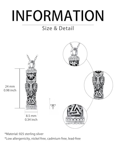 JKR Keepsake Urn Necklace for Ashes Cremation Jewelry Memorial Gift - style: 3-Wolf