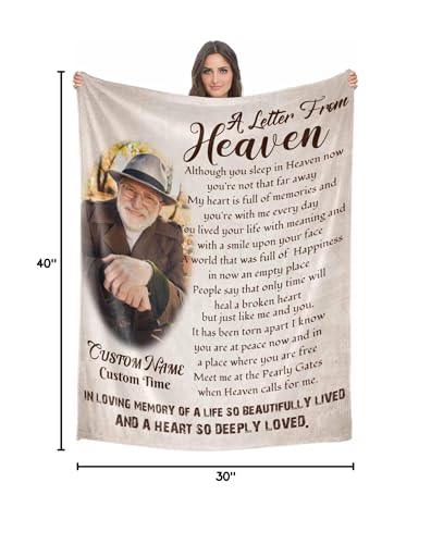 Custom Memorial Blanket with Photo - Sympathy Gift for Loss of Loved One - color: Style 11