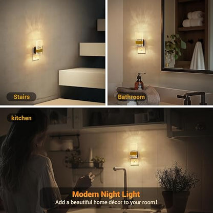 JandCase Night Lights Plug into Wall, Dusk to Dawn Sensor - color: Gold-3000K, size: 1 Pack