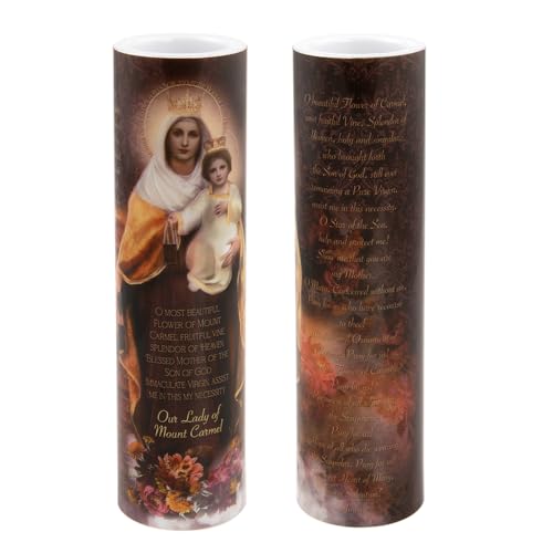 Our Lady of Mount Carmel LED Flameless Devotional Prayer Candle