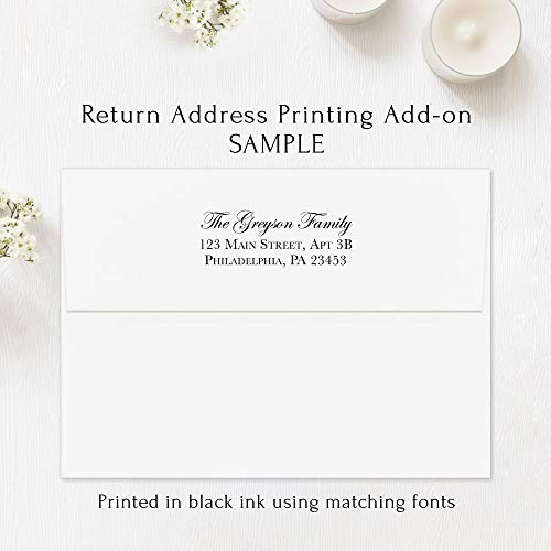 Greenery Funeral Thank You Cards, Sympathy Acknowledgement Cards | Bereavement Notes, With Envelopes, 4.25x5.5", Flat Notecards
