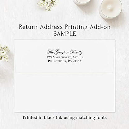 Greenery Funeral Thank You Cards, Sympathy Acknowledgement Cards | Bereavement Notes, With Envelopes, 4.25x5.5", Flat Notecards