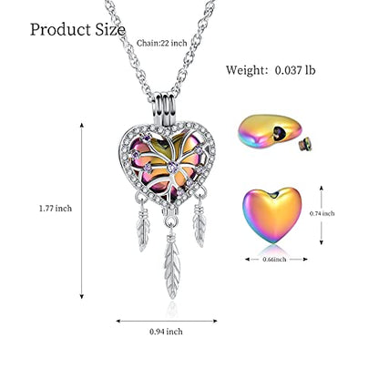 shajwo Dream Catcher Urn Necklace for Ashes - color: Rainbow-Purple