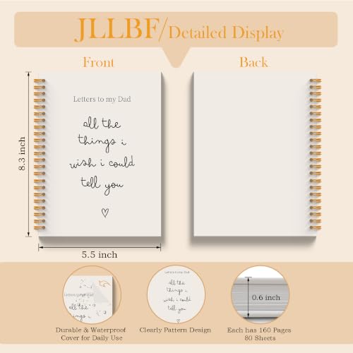 JLLBF Memorial Gifts for Loss of Dad Spiral Notebook 5.5x8.3in | Sympathy Gifts Notebooks for Loss of Father, Remembrance Condolence Grief Gift, Letters to My Dad Journal Notebook - color: Letters To Dad 02