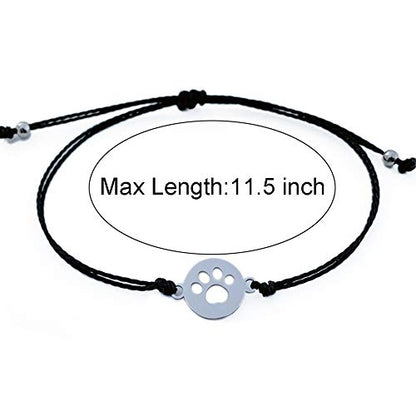 2pcs Commemorative Bracelets,Sympathetic Paw Print Friendship,Commemorative Gift for Cat and Dog Lovers