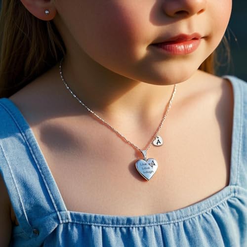 MUERDOU Butterfly Locket Necklace that Holds Pictures Initial Alphabet Letter Heart Shaped Photo Memory Locket Pendant Necklace - style: AA