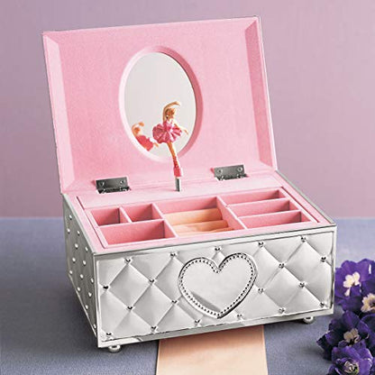 Lenox Childhood Memories Musical Ballerina Jewelry Box | silverplate over stamped steel | wind-up musical ballerina | keepsake gift for girls | 4.25 inch, gift for women