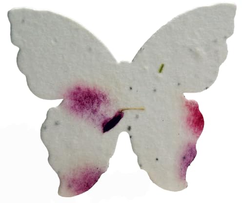 Bulk Seed Paper Butterfly Set of 100 with Recycled fibers and Petals 3 inch Wingspan (Magenta 19s) - color: Magenta 19s