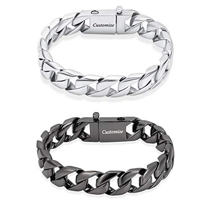 constantlife Cremation Bracelet for Ashes Men Memorial Jewelry Stainless Steel Hand Chain Personalized Customization Keepsake - 7.1 in/ 7.9 in/8.7 in/9.5 in - color: A-Customize