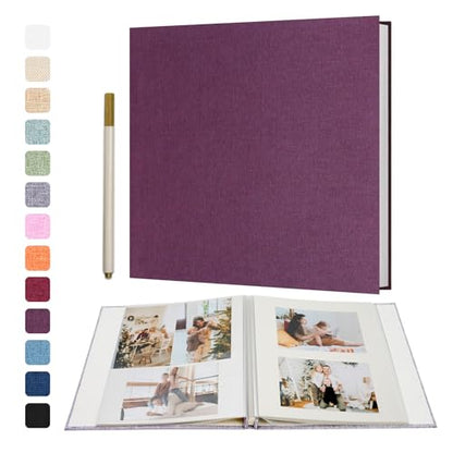 Vienrose Large Photo Album Self Adhesive for 4x6 5x7 8x10 Pictures Scrapbook Album DIY Scrap Book 40 Sticky Pages with A Metallic Pen | Scrapbook Album, 20 Sheets, 4x6 5x7 8x10 Photos, Metallic Pen, DIY Memory Book, Travel Photos, Birthday Gift - color: P