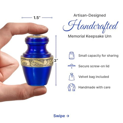 Only Keepsake Urn - Parent (Blue & Gold, Keepsakes Set of 4) - color: Blue & Gold, size: Keepsakes Set of 4