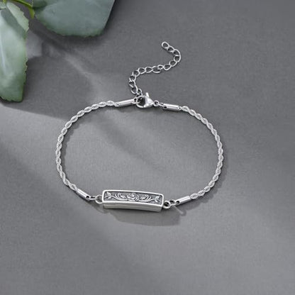 Urn Bracelet for Ashes for Women 925 Sterling Silver Bar Cremation Bracelet Cremation Memorial Keepsake Jewelry Gifts for A Loss of Loved Ones - style: Rose