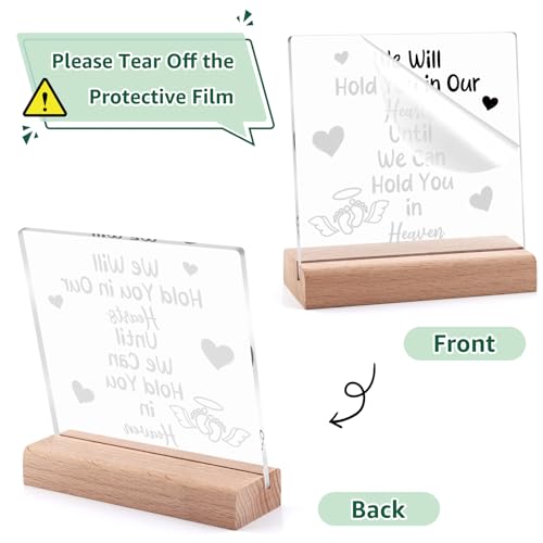 Sympathy Plaques Gifts Memorial Gifts for Loss of Mother Father Husband Wife Clear Desk Decorative Sign Grief Bereavement Funeral Decor Sign in Memory of Family Friends Acrylic Plaque with Stand