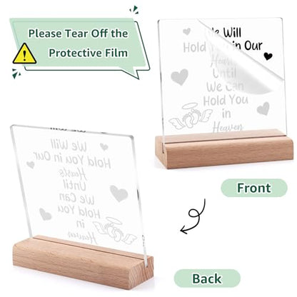 Sympathy Plaques Gifts Memorial Gifts for Loss of Mother Father Husband Wife Clear Desk Decorative Sign Grief Bereavement Funeral Decor Sign in Memory of Family Friends Acrylic Plaque with Stand