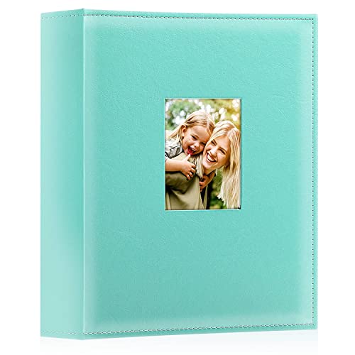 Ywlake Photo Album 4x6 400 Pockets, Leather Photo Albums Holds 400 Vertical Pictures Only Teal - color: Teal, size: 400 Pockets