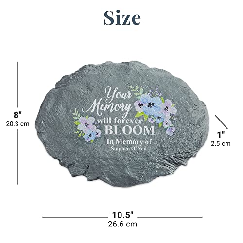 Let's Make Memories Personalized Sympathy Garden Stone - Memories Bloomed - Condolence & Memorial Gift - Customize with Message -11" Lx6 Wx3 D - style: Your Memory Will Forever Bloom