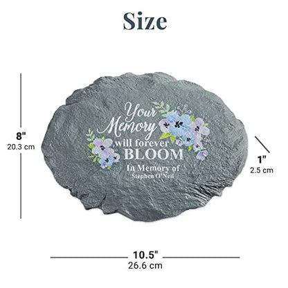 Let's Make Memories Personalized Sympathy Garden Stone - Memories Bloomed - Condolence & Memorial Gift - Customize with Message -11" Lx6 Wx3 D - style: Your Memory Will Forever Bloom