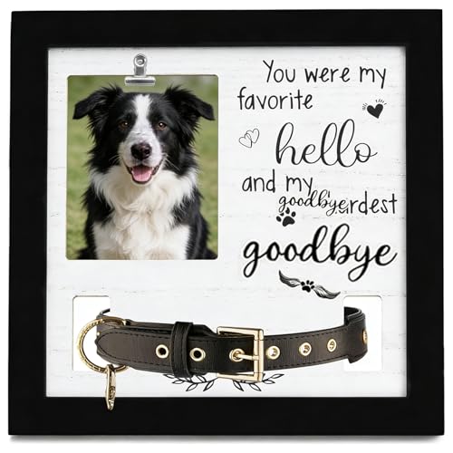 Dog Memorial Picture Frame for Loss of Dog 9x9 Inch – Personalized Pet Memorial Frame, Rainbow Bridge Keepsake Gift for Dogs Lovers