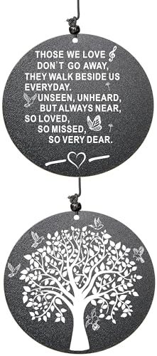 Sympathy Wind Chimes, 40" Memorial Wind Chimes for Loss of Loved One, Sympathy Memorial Bereavement Gift,in Memory of Loved One Loss of Mother Father，Home Decor Garden Patio Outdoor (Black)