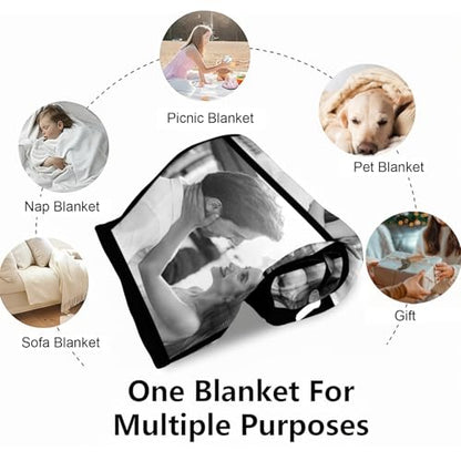 XINLING Custom Memorial Blanket with Pictures for Loss of Loved One Personalized Photo Blanket Customized Sympathy Gifts in Memory of Mom Dad Grandma Grandpa(10 Photos) - color: 10 Photos