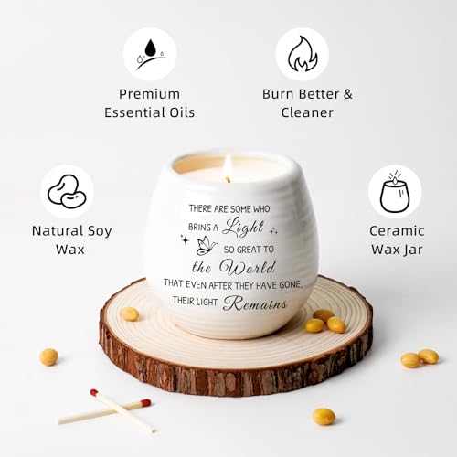 Sympathy Gifts 10 Oz Memory Candle for Loss of Loved One - color: Their Light Remains