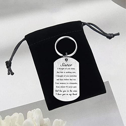Alotozo Memorial Gifts - Sympathy Keychain for Loss of Loved One - color: Sister Memorial Gifts
