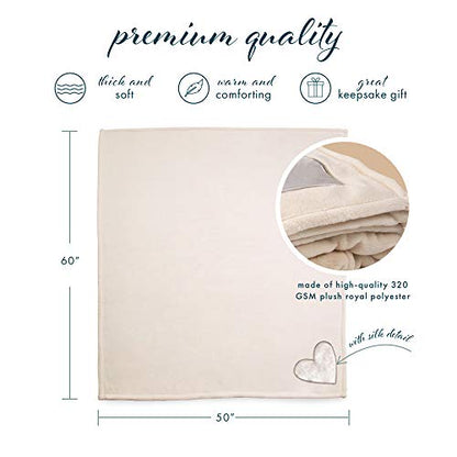 Pavilion Gift Company The Comfort Blanket 19534 Soft Blanket Heavenly Father Psalm 34: 18 Plush Throw Blanket, 60 x 0.5 x 50 inches, Beige - style: Psalm 34:18