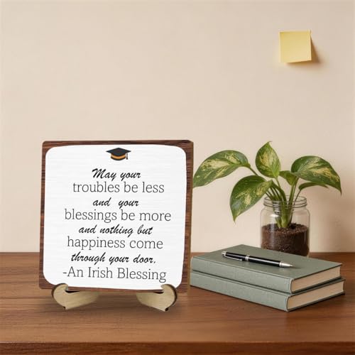 Graduation Gifts, Irish Blessing Wooden Sign With Stand, Blessing Gifts - color: Irish Blessing