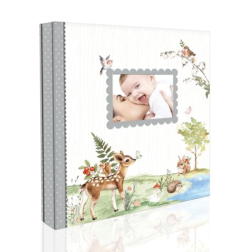 Holoary Baby Photo Album 4x6 500 Photos, Newborn Baby Keepsake Gifts for Baby Boy/Girl and New Parents, Woodland Animals Design Baby Photo Albums - size: 12''x13.3''