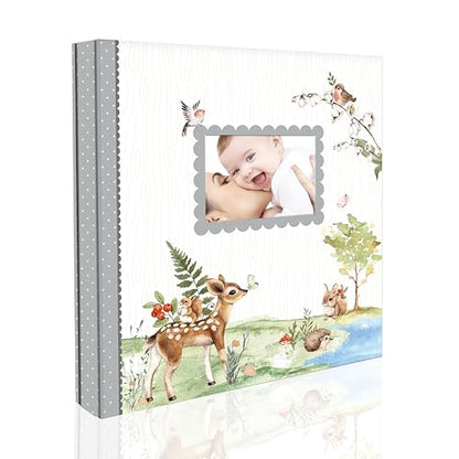 Holoary Baby Photo Album 4x6 500 Photos, Newborn Baby Keepsake Gifts for Baby Boy/Girl and New Parents, Woodland Animals Design Baby Photo Albums - size: 12''x13.3''