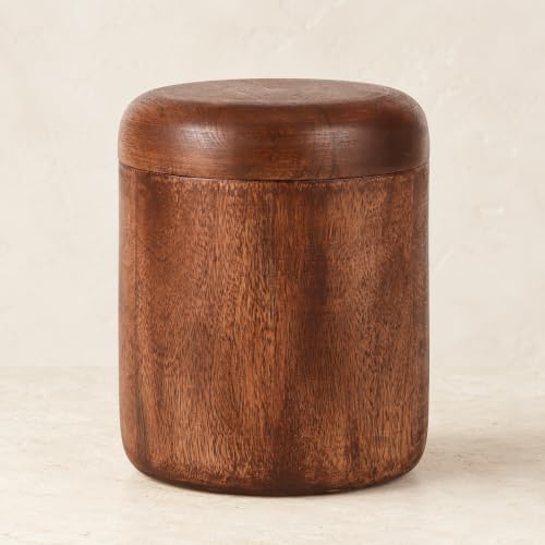 Cremation Urn for Human Ashes Adult, Wooden Urn for Ashes, Solid Mango Wood Funeral Memorial Urn, Large Burial Urn for Men & Women, 200 Cubic Inches