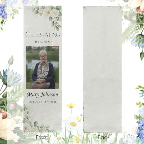 Personalized Celebrating The Life Of Welcome Sign, Funeral Fabric Banner #4 - color: Design 4