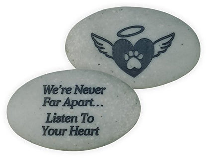AngelStar Rainbow Bridge Pet Stone - We're Never Far Apart…Listen to Your Heart, Deep Grey