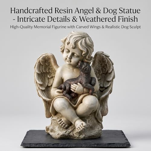 Topadorn Angel Wings Dog Memorial Statue