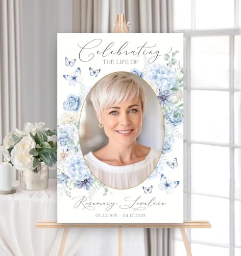 Photo Funeral Welcome Sign, Celebration Of Life Funeral Welcome Sign, Celebration Of Life Decoration - Large Funeral Poster - Memorial Sign 12" X 18" (Small), 27" (Medium), 36" (Large) Style 16 - color: Style 17