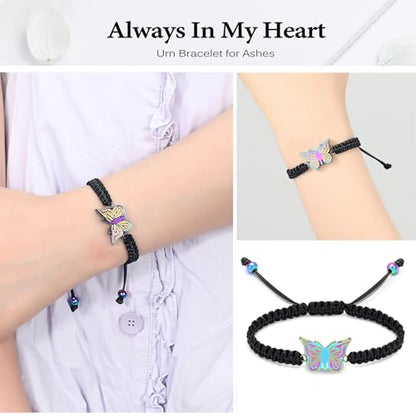zeqingjw Butterfly Urn Bracelet for Ashes for Women Men - color: Colorful