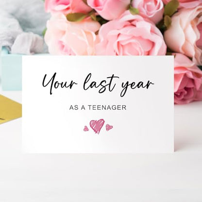 Qiliji Funny 19th Birthday Card for Son Daughter, 19 Years Old Birthday Card for Boy Girl, Nineteenth Birthday Card for Sister Brother Friend, Your Last Year As A Teenager - color: 19th Birthday