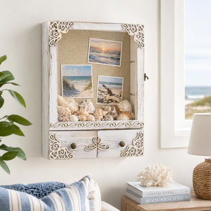 11x16 Wedding Shadow Box Frame with Shelves, White - color: Classic White