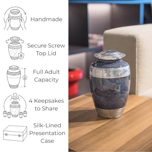 GR8 Keepsakes Classic Gray Marble-Finish Cremation Urn Set - color: Gray