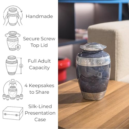GR8 Keepsakes Classic Gray Marble-Finish Cremation Urn Set - color: Gray