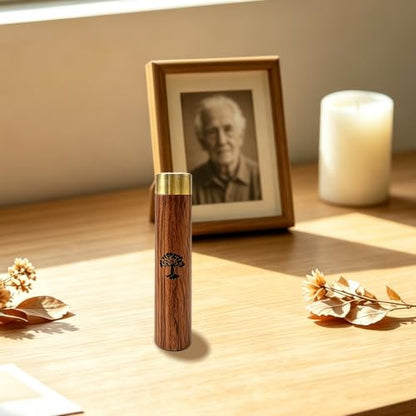 Small Wood Keepsake Urns, Scattering Tubes for Human & Pet Ashes, Set of 4