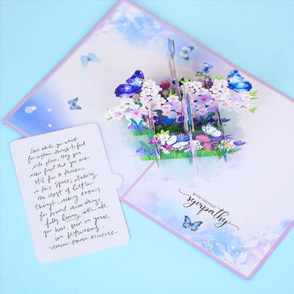 Paper With Deespest Sympathy Pop Up Greeting Card, With Deepest Sympathy Card Loss of Pet, Mom, Mother, Father, Dad,Child, Grandma, Thinking Of You Card, Sympathy Quilling Card for Loved One with - color: Butterfly