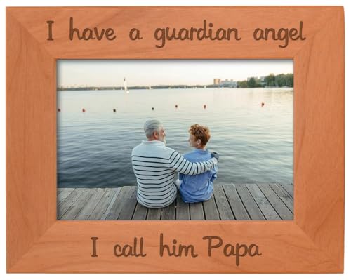 ThisWear Bereavement Papa Have Guardian Angel Wood Frame - Landscape 5x7 - size: 5x7 Photo - Landscape