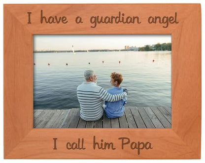 ThisWear Bereavement Papa Have Guardian Angel Wood Frame - Landscape 5x7 - size: 5x7 Photo - Landscape