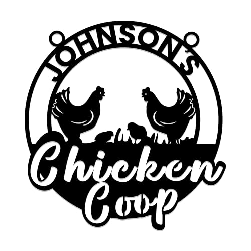 Custom Chicken Coop Metal Sign, Personalized Chicken Hens Monogram Decor, Custom Hen House Gate Sign, Customized Chicken Name Sign, Large Signs for Chicken Coops, Fresh Eggs Barn Sign - color: Chicken Coop Sign