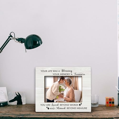 FONDCANYON Memorial Picture Photo Frame, Bereavement Sympathy Gifts for Loss of Loved Ones, Memory Picture Frames, Memorial Remembrance Gifts (5x7 Inch Photo)